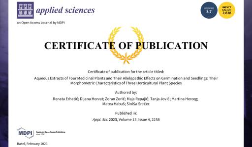 Objavljen rad u uglednom međunarodnom znanstvenom časopisu