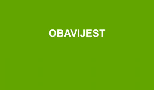 OBAVIJEST - Nastupna predavanja